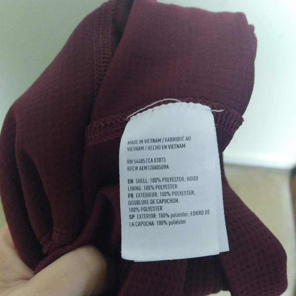 American Eagle Active Flex Red Waffle Knit Spell Out Hoodie Size Small - Picture 8 of 12